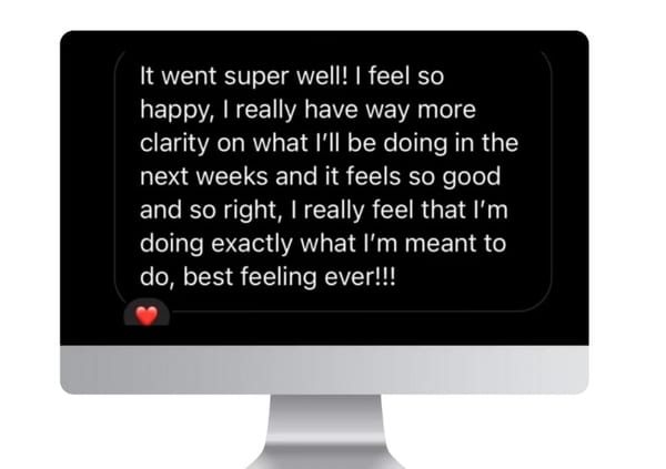 Messages on a phone: Gaye, it was amaaaaaazing. I'm soooooo happy, so so so happy. Thank you so much for your incredible support.